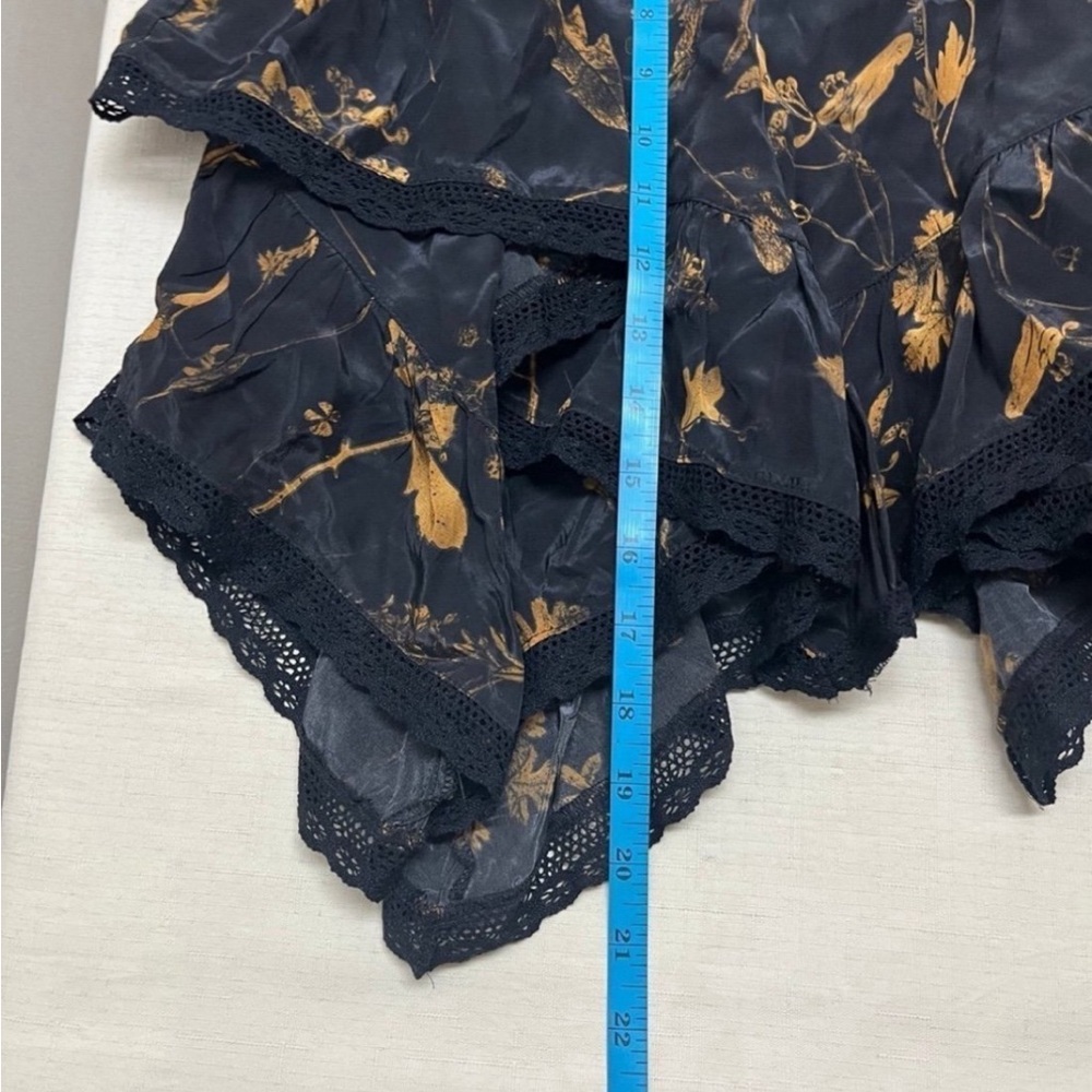 NWT All Saints size 4 black/gold asymmetrical skirt - Picture 3 of 12